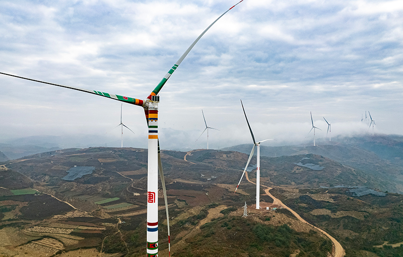 錦屏西風電項目的風機。