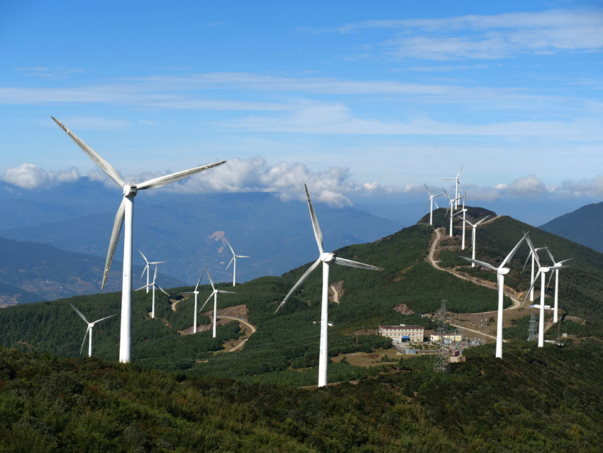 云南大理者磨山風(fēng)電場。沙子鍵攝